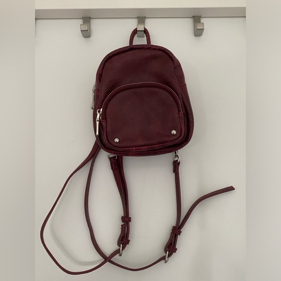 Urban Expressions Burgundy Mock Croc Mini Backpack - Picture 3 of 5